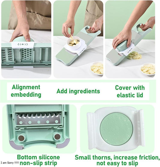 Green Multi-Blade Vegetable Slicer Dishwasher Safe