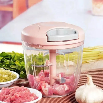 Manual Meat Chopper Pink ABS Plastic Kitchen Tool