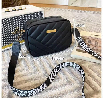 Stylish Black PU Leather Crossbody Bag for Women
