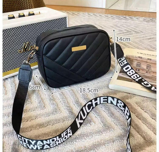 Stylish Black PU Leather Crossbody Bag for Women