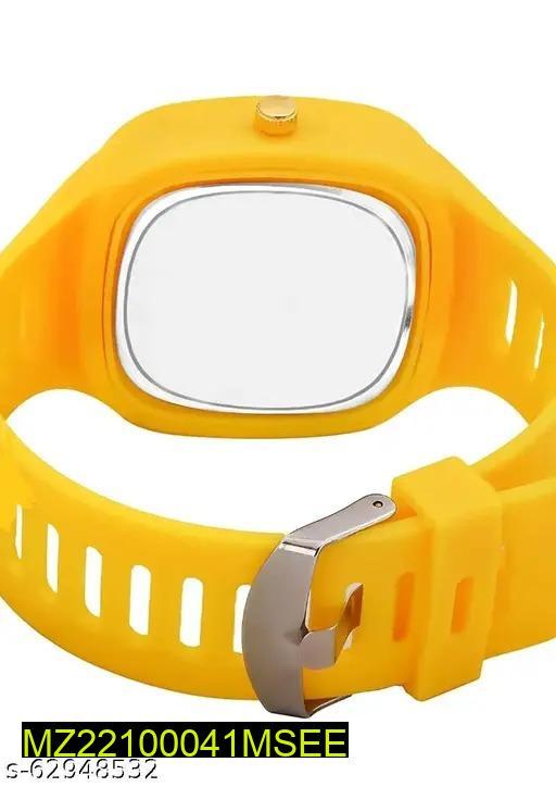 Yellow Silicone Analog Watch for Men