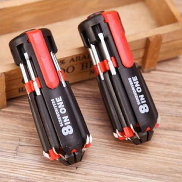 8-in-1 Stainless Steel Screwdriver Set Portable Black